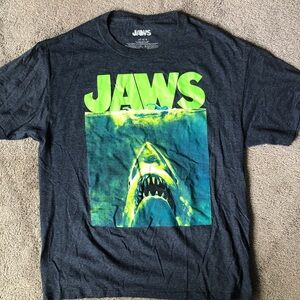 Jaws Neon Green Movie Poster Adult T-Shirt -  large